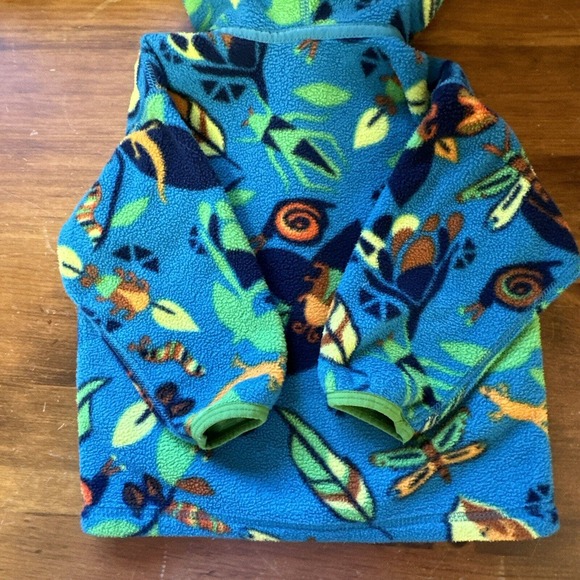 Patagonia Fleece Zip Hoodie Jacket 12 Month Baby Unisex Rare Jitterbug Print - Picture 4 of 8